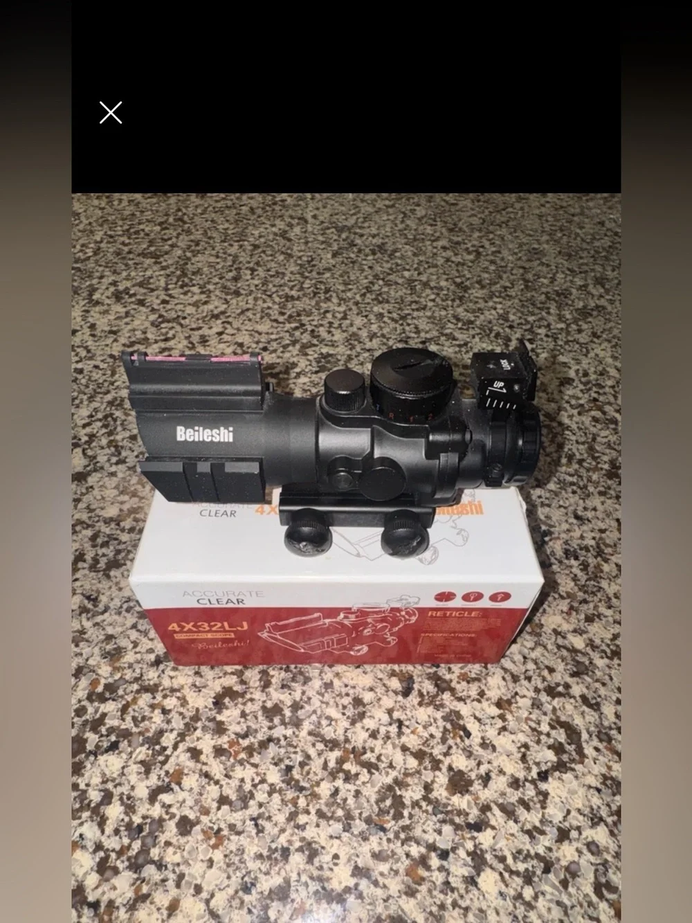Black Tactical Riflescope with Red Dot Sight